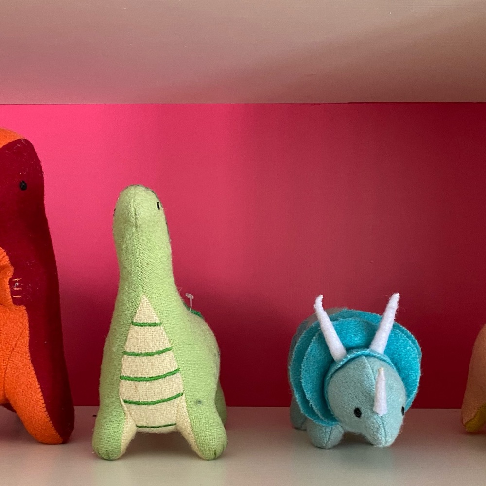 Land of Nod plush dinosaurs (wool mix) hand made